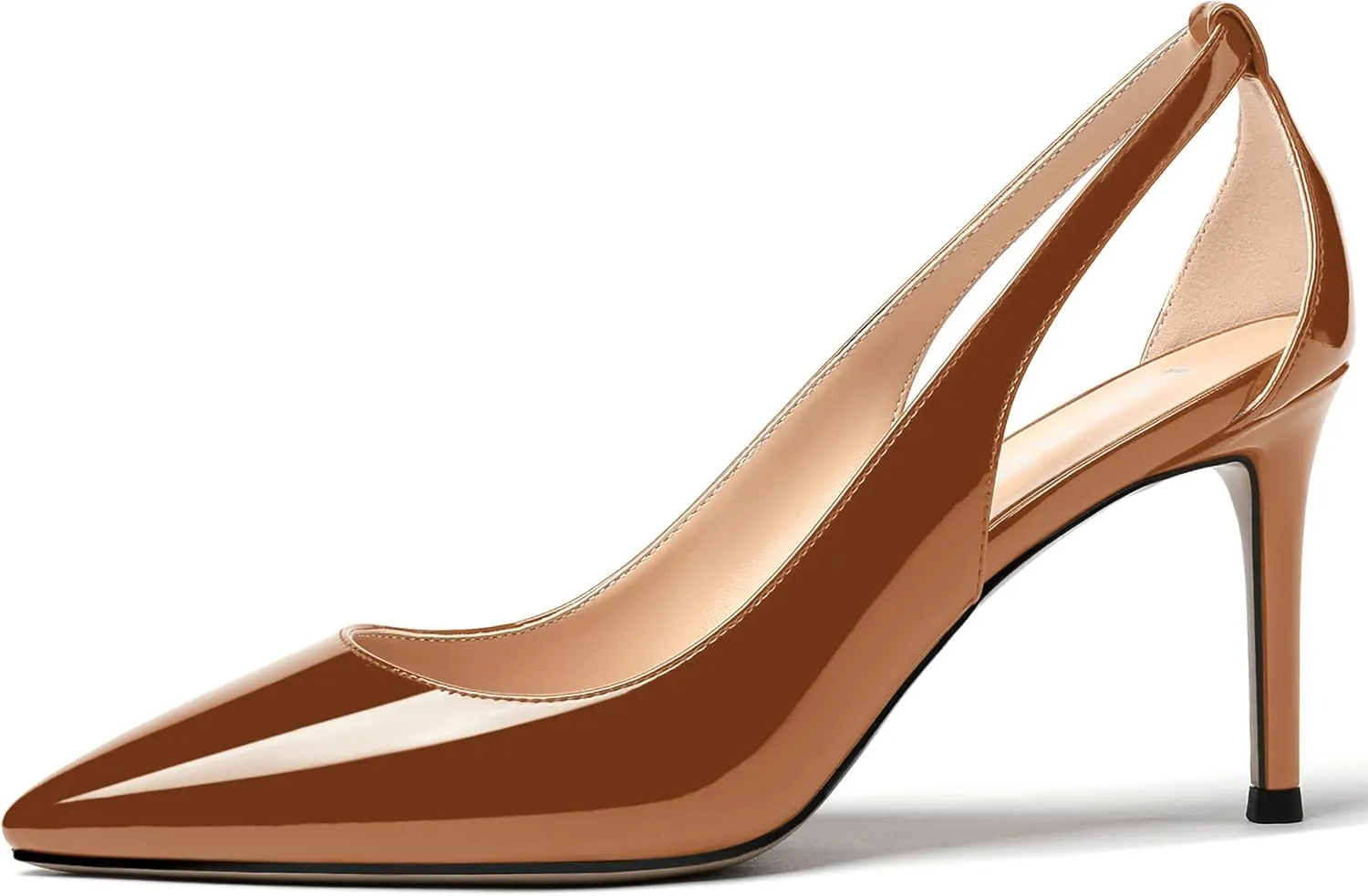 MERRORI Women's Pointed Toe Party Patent Solid Fashion Slip On Stiletto High Heel Pumps Shoes 3.3 Inch