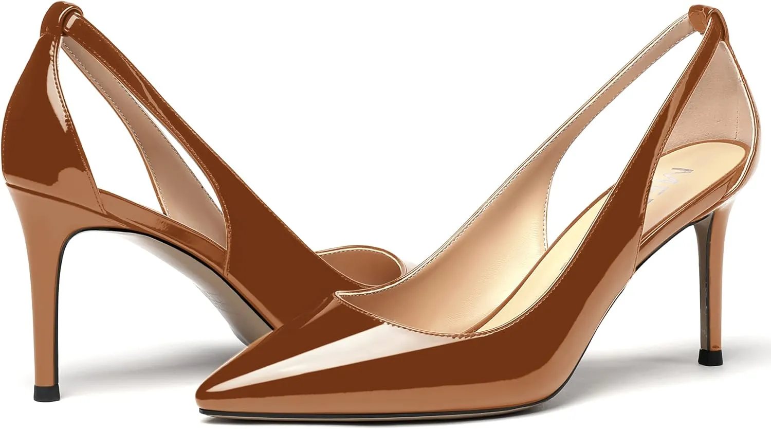 MERRORI Women's Pointed Toe Party Patent Solid Fashion Slip On Stiletto High Heel Pumps Shoes 3.3 Inch
