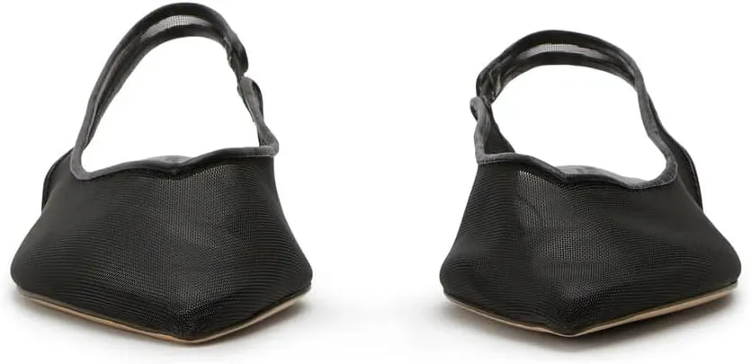 Mesh Slingback Ballet Flats Shoes for Women Pointed Toe Slip On Low Heels Casual Work Comfortable Soft