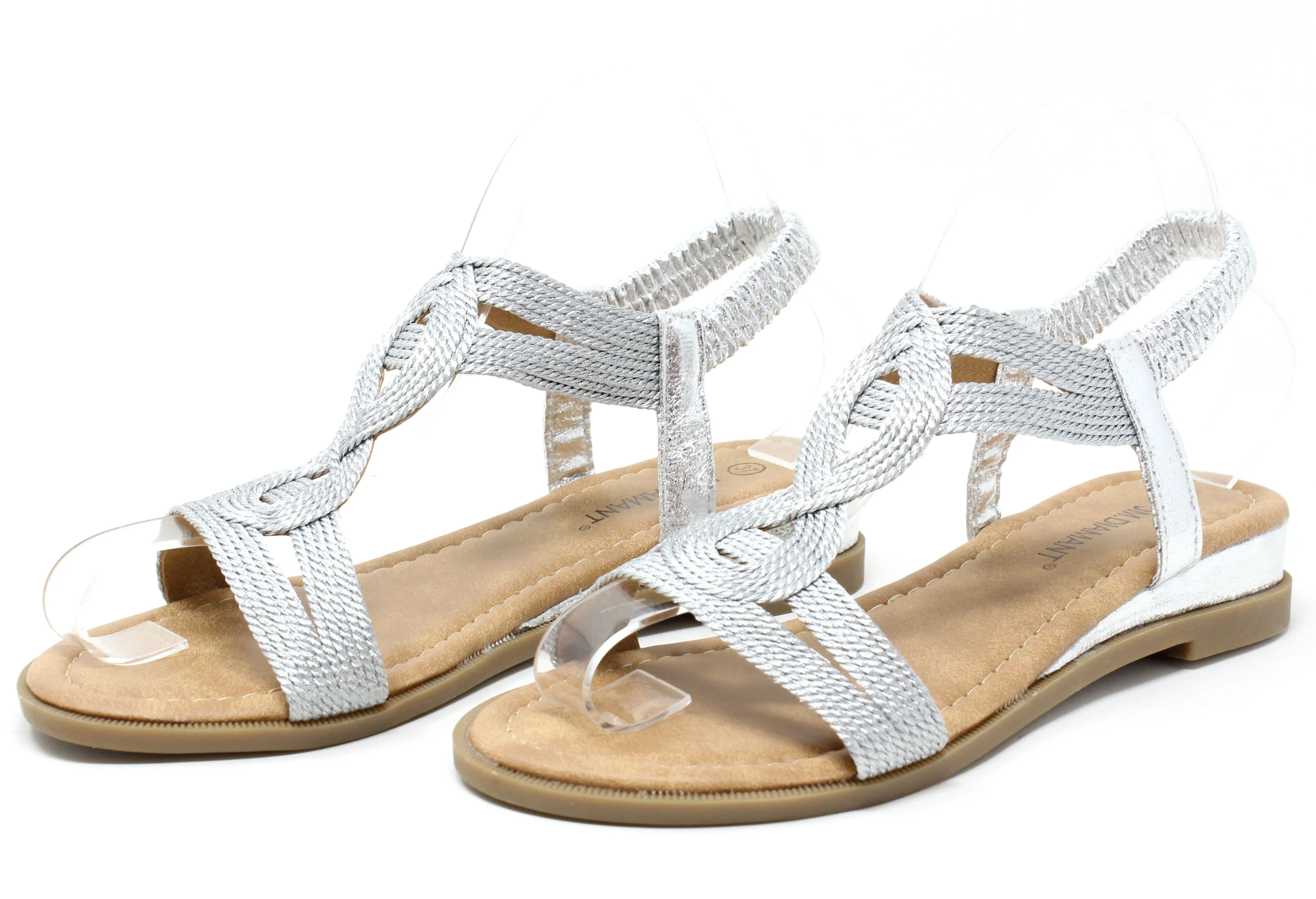 Metallic Braided Sandal