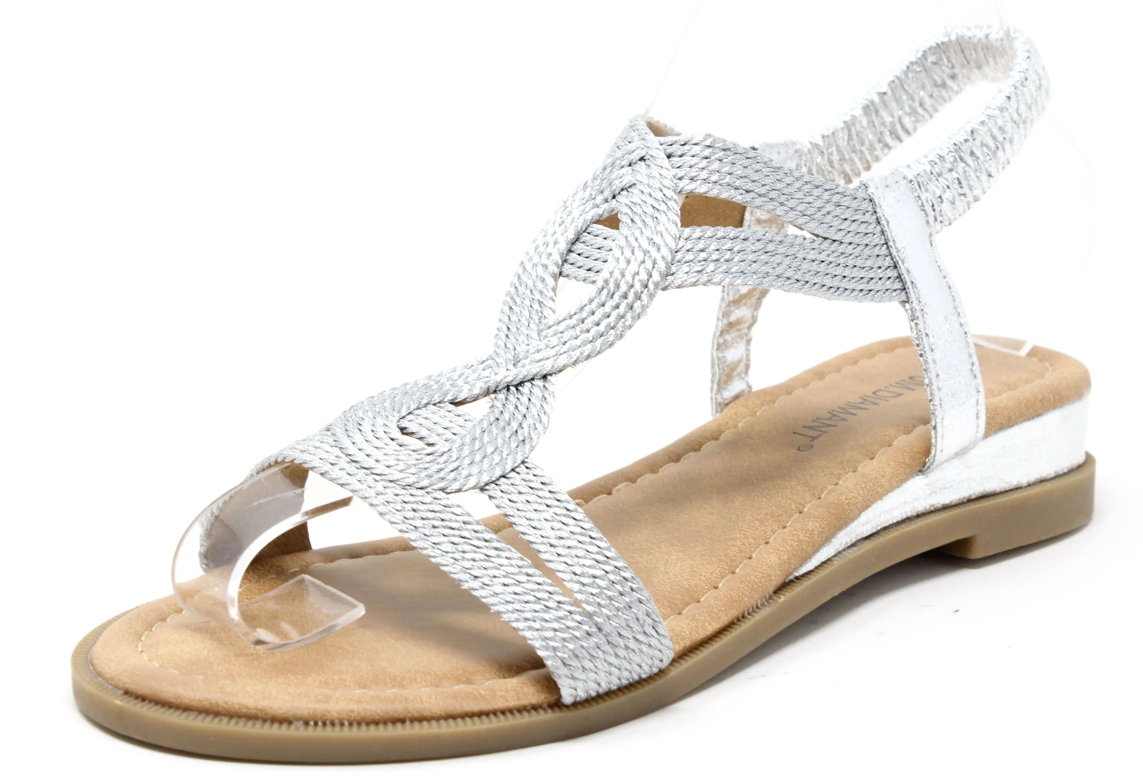 Metallic Braided Sandal