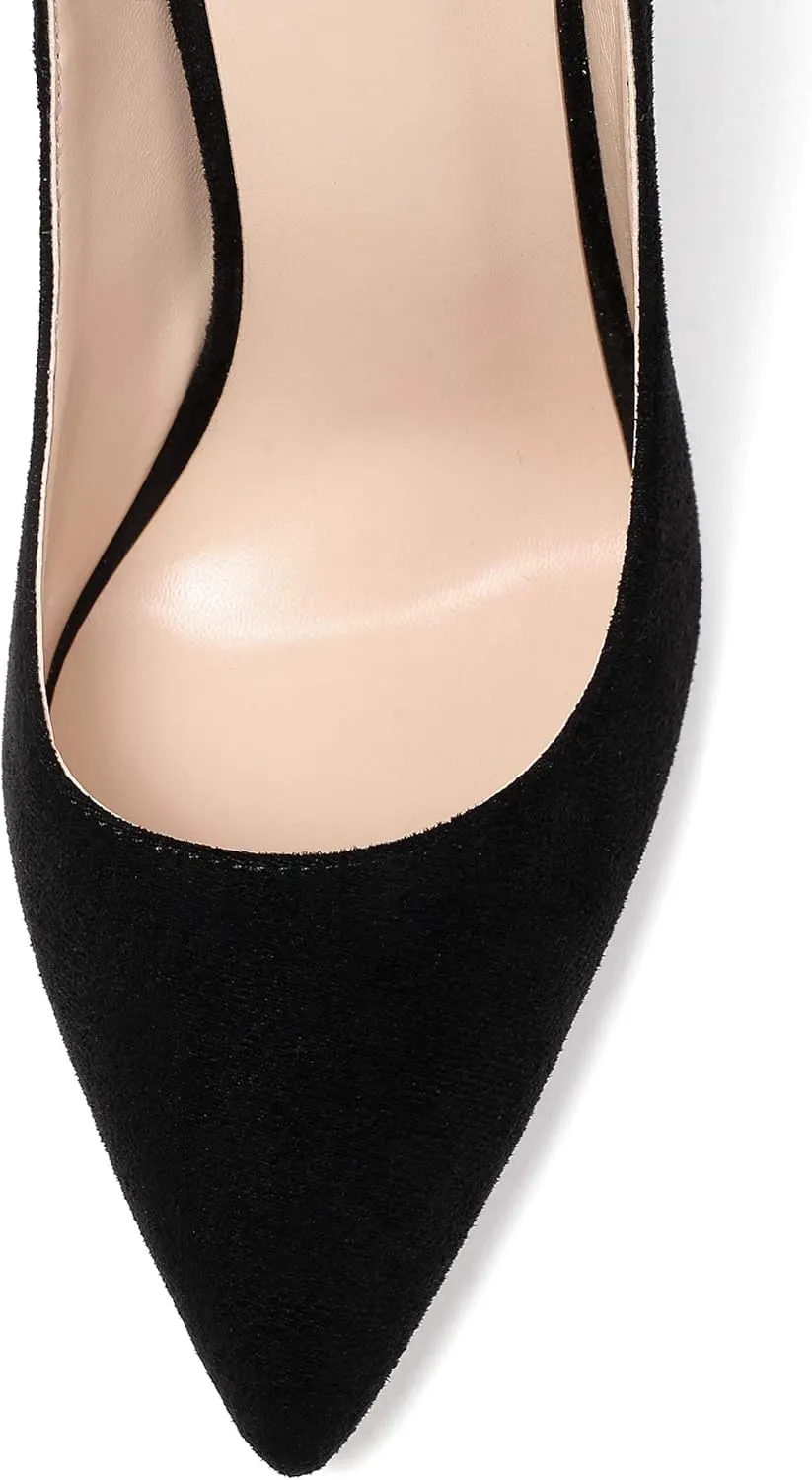 Mettesally Women's High Heel Pumps Pointed Toe Stiletto Heels Slip On Office Party Dress Shoes