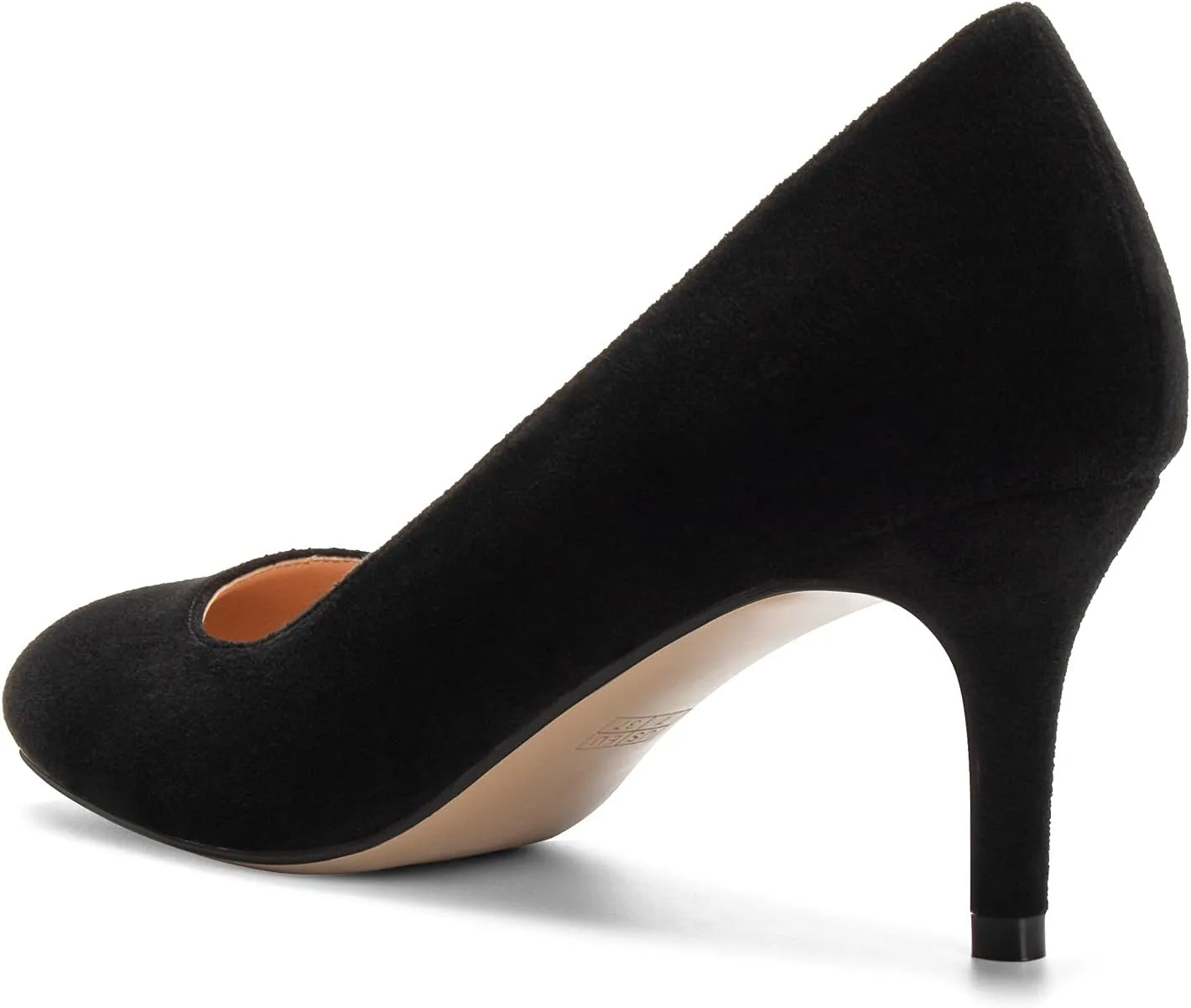 Mettesally Women's Kitten Heel Pumps Round Close Toe Mid Heels Slip On Heeled Classic Dress Daily Shoes