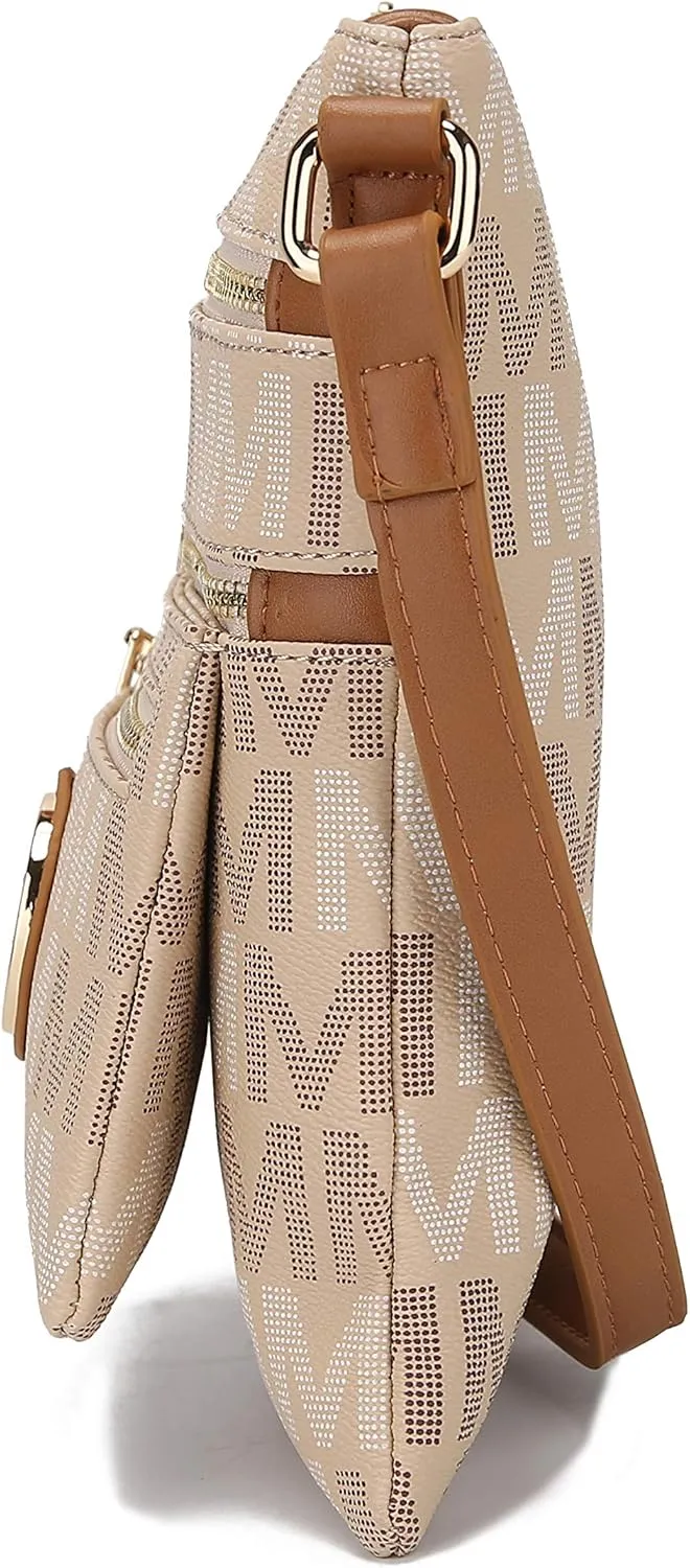 Mia K Women's Crossbody Handbag, PU Leather Adjustable Strap, Side Crossover Bag, Shoulder Bag