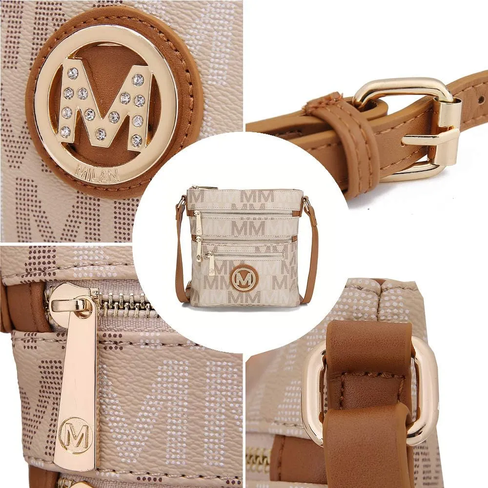 Mia K Women's Crossbody Handbag, PU Leather Adjustable Strap, Side Crossover Bag, Shoulder Bag