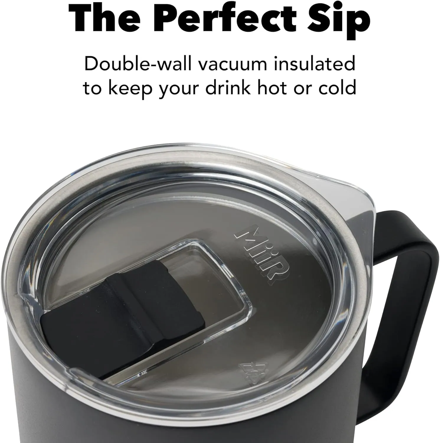MiiR, Camp Cup, Vacuum Insulated, Stainless Steel with Slide Lid, BPA Free, Black, 8 Fluid Ounces