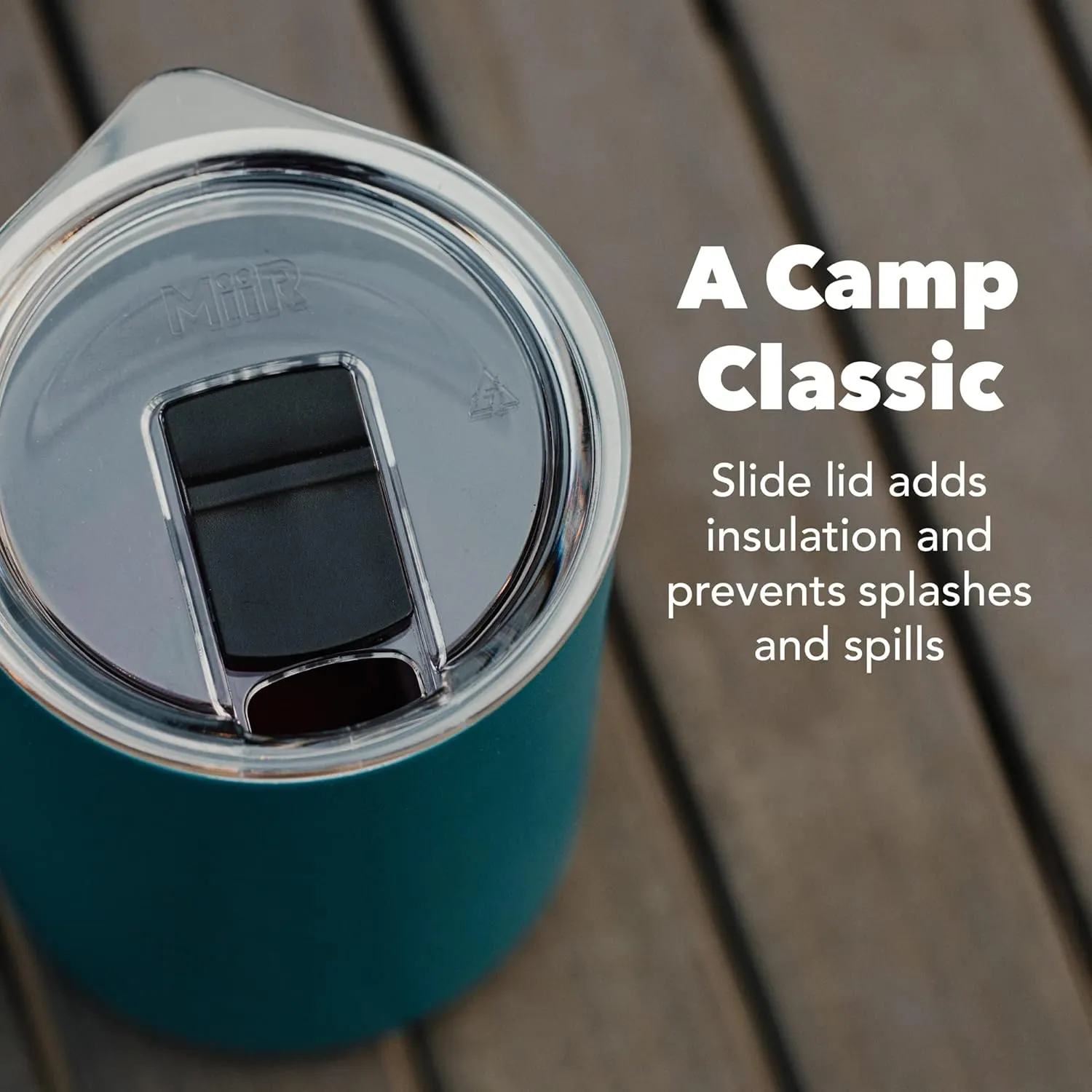 MiiR, Camp Cup, Vacuum Insulated, Stainless Steel with Slide Lid, BPA Free, Black, 8 Fluid Ounces