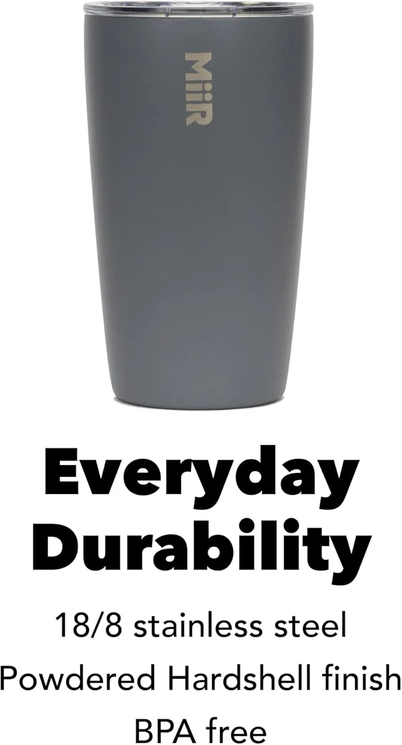MiiR Tumbler, 12oz Insulated Stainless Steel with Press Fit Slide Lid – Splash Proof Design, Holds Hot & Cold Beverages, Stylish & Functional Cup Holder Compatible
