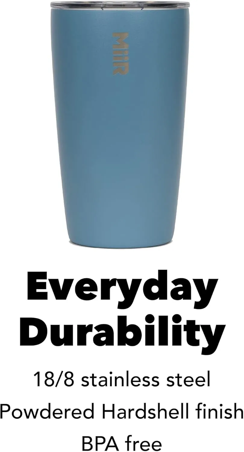 MiiR Tumbler, 12oz Insulated Stainless Steel with Press Fit Slide Lid – Splash Proof Design, Holds Hot & Cold Beverages, Stylish & Functional Cup Holder Compatible