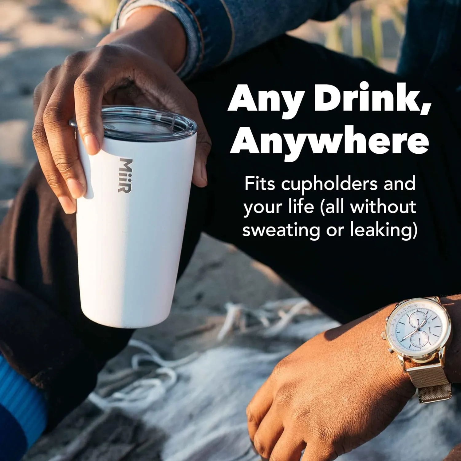 MiiR Tumbler, 12oz Insulated Stainless Steel with Press Fit Slide Lid – Splash Proof Design, Holds Hot & Cold Beverages, Stylish & Functional Cup Holder Compatible