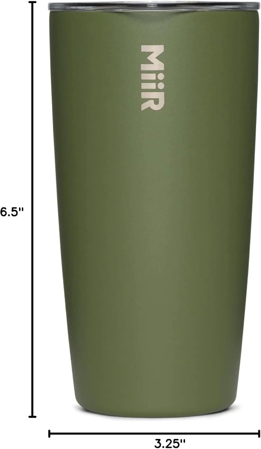 MiiR Tumbler, 16oz Insulated Stainless Steel with Press Fit Slide Lid – Splash Proof Design, Holds Hot & Cold Beverages, Stylish & Functional Cup Holder Compatible