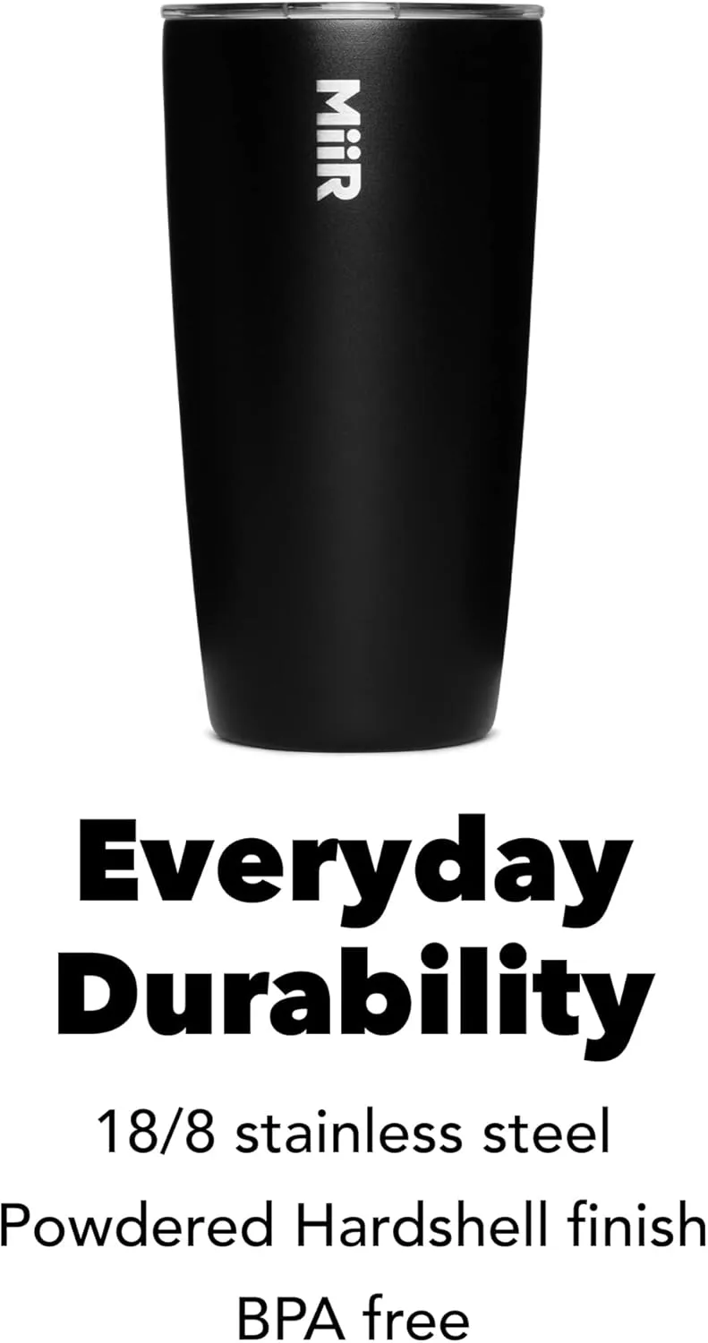 MiiR Tumbler, 16oz Insulated Stainless Steel with Press Fit Slide Lid – Splash Proof Design, Holds Hot & Cold Beverages, Stylish & Functional Cup Holder Compatible