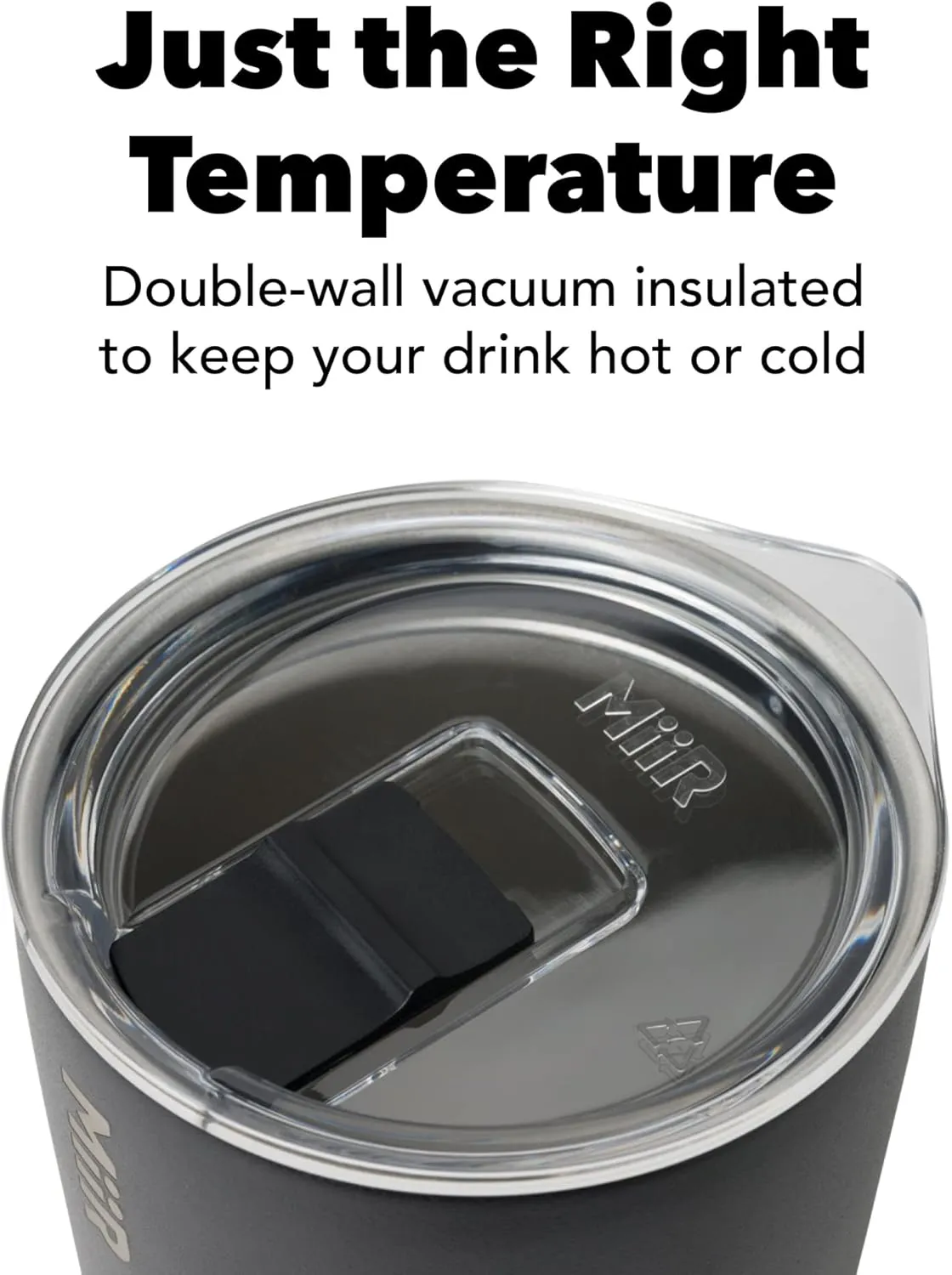 MiiR Tumbler, 16oz Insulated Stainless Steel with Press Fit Slide Lid – Splash Proof Design, Holds Hot & Cold Beverages, Stylish & Functional Cup Holder Compatible