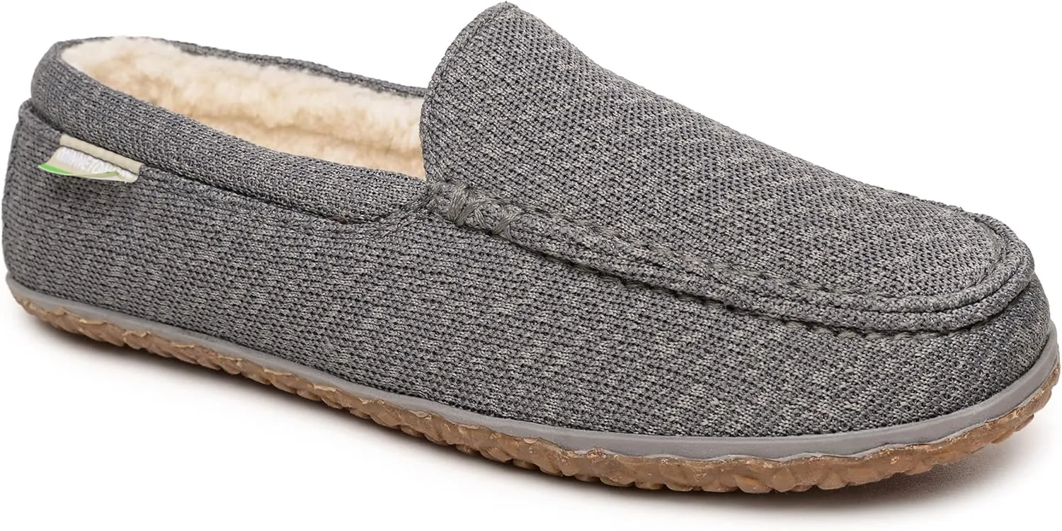 Minnetonka Men’s Ecowise Elm - Slip-On Casual Loafers Designed with Recycled Berber Lining, Removable Contoured Footbed, MinnTREAD Rubber with Rice Husk Sole, and Repurposed Fabric Upper