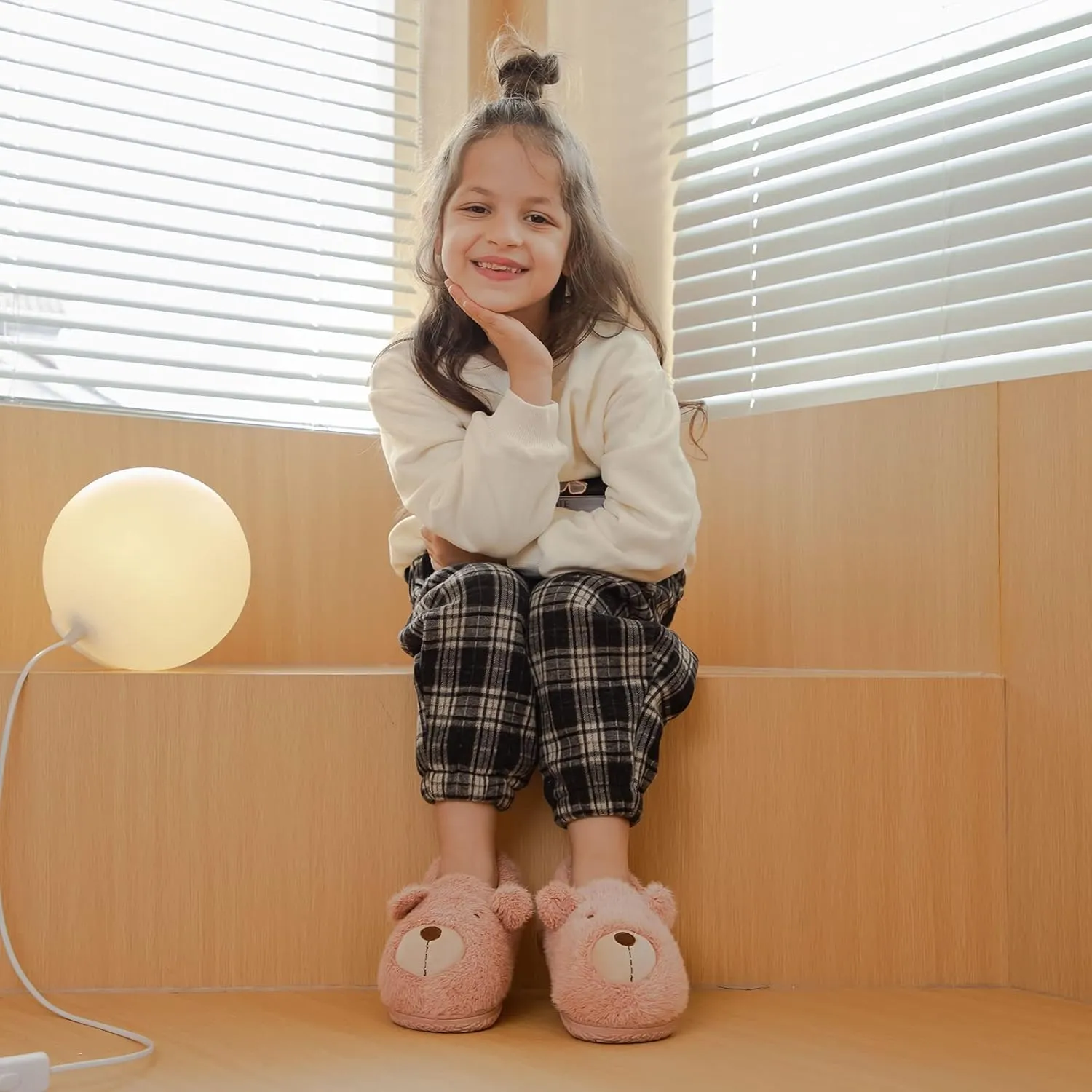 MK MATT KEELY Toddler Girls Bunny Slippers Winter Warm Shoes Rabbit House Soft Slippers
