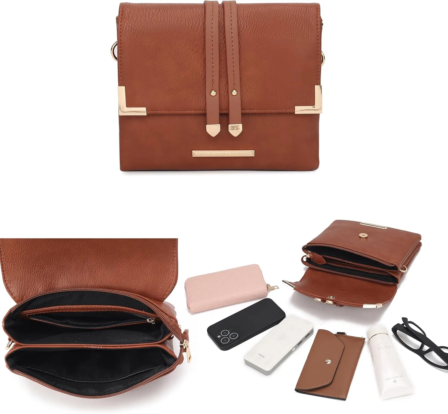 MKF Collection Crossbody Bags for Women Trendy, Vegan Leather Shoulder bag Lady Handbag Purse by Mia k
