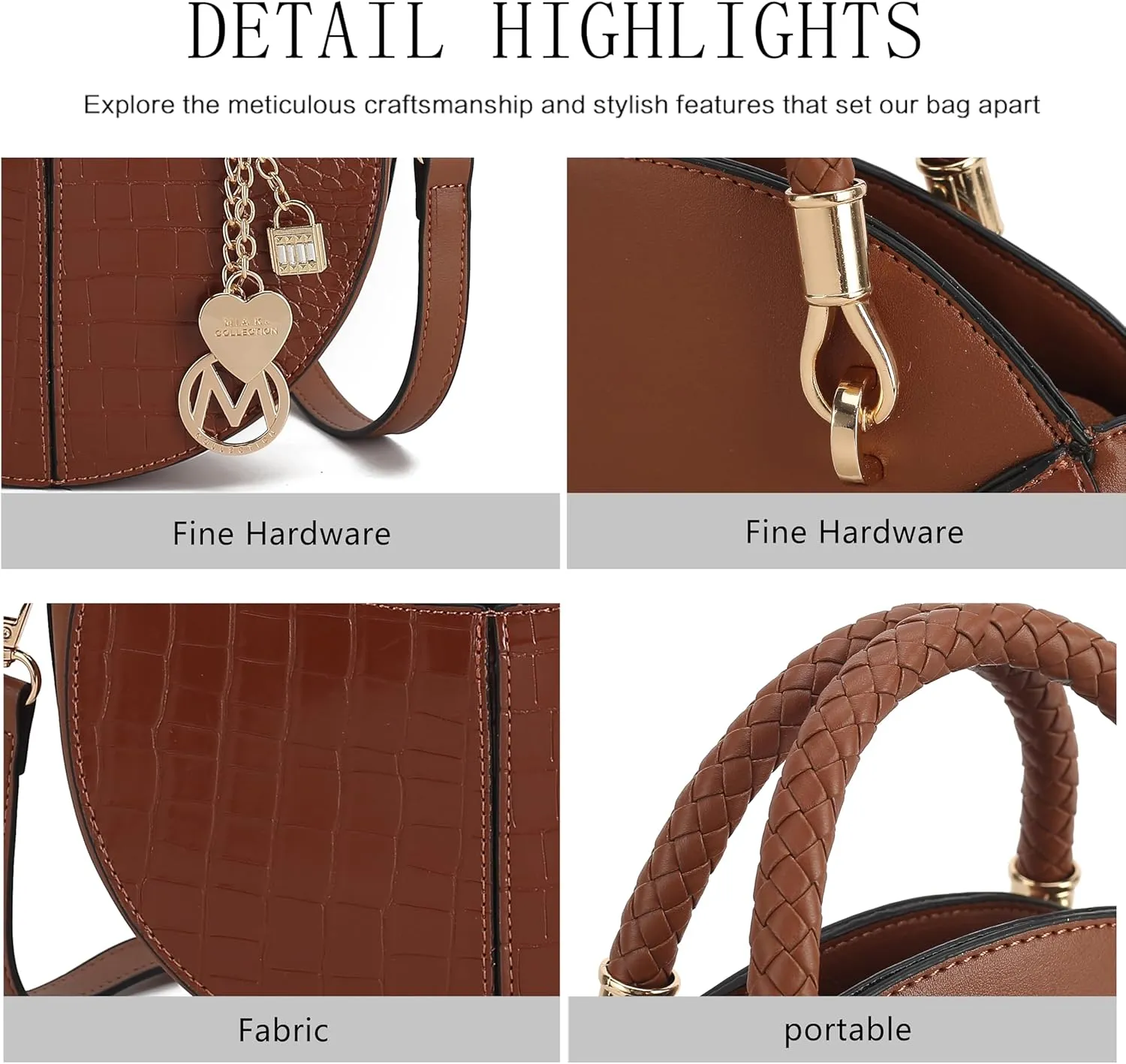 MKF Collection Stylish Round Crossbody Bag for Women – PU Leather Wristlet Handbag, Fashion Circle Messenger Purse by Mia K