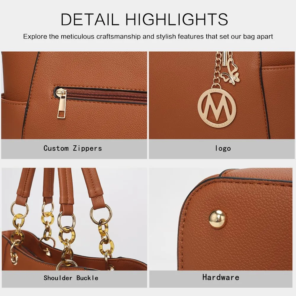 MKF Collection Tote Bag for Women, Handbag Set with Wallet-Top-Handle- Vegan Leather Purse
