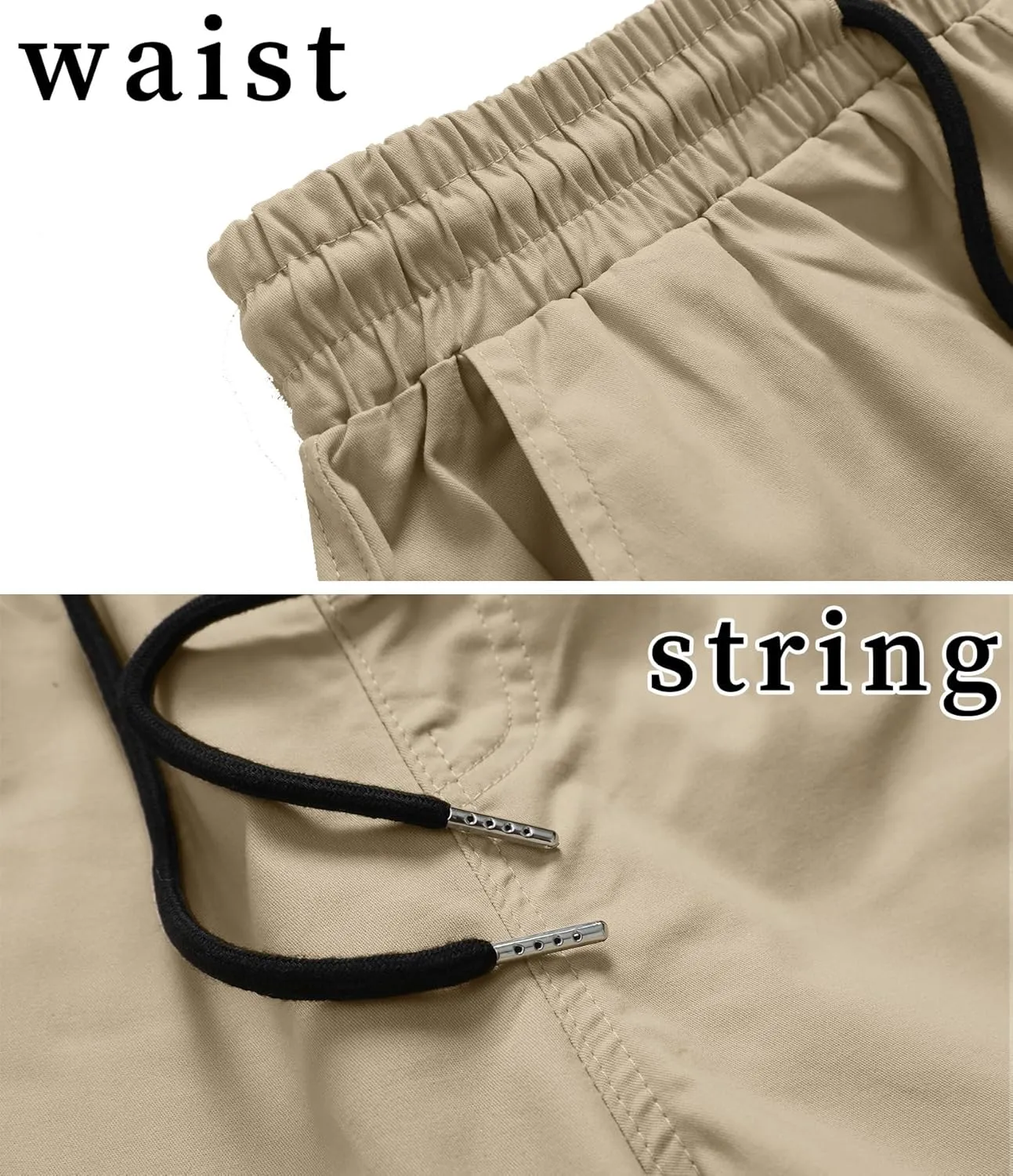 MO GOOD Mens Casual Shorts-Summer Beach Leisure Shorts, Stretch Golf Pants, Elastic Waist Drawstring Shorts with Pockets