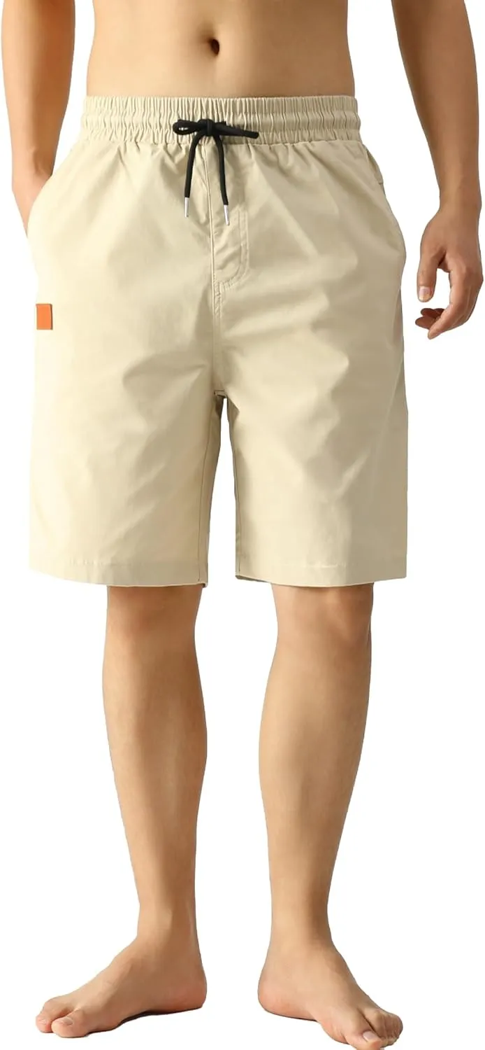MO GOOD Mens Casual Shorts-Summer Beach Leisure Shorts, Stretch Golf Pants, Elastic Waist Drawstring Shorts with Pockets