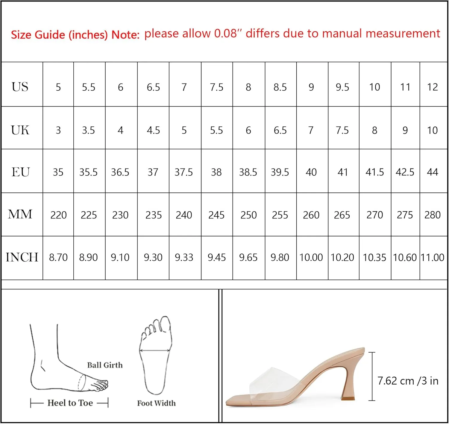 Modatope Womens Heeled Sandals Open Square Toe Heels Chunky Block Heel Slip On Sandals for Women