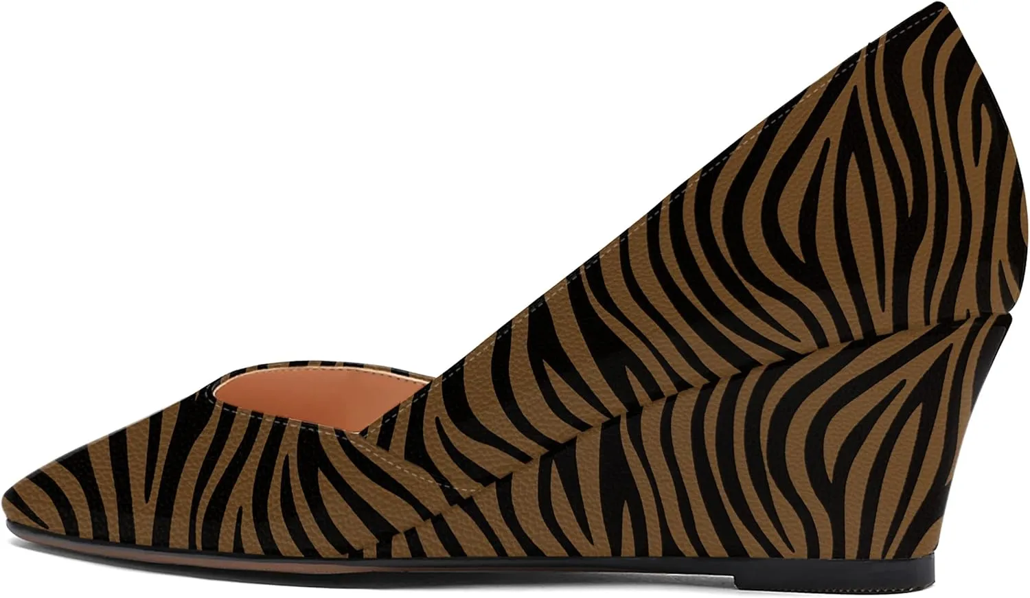 MODENCOCO Women's Patent Casual Slip On Square Toe Office Wedge Low Heel Pumps Shoes 2 Inch