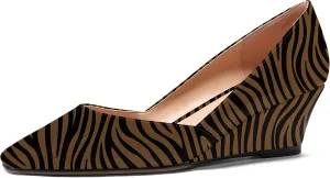MODENCOCO Women's Patent Casual Slip On Square Toe Office Wedge Low Heel Pumps Shoes 2 Inch