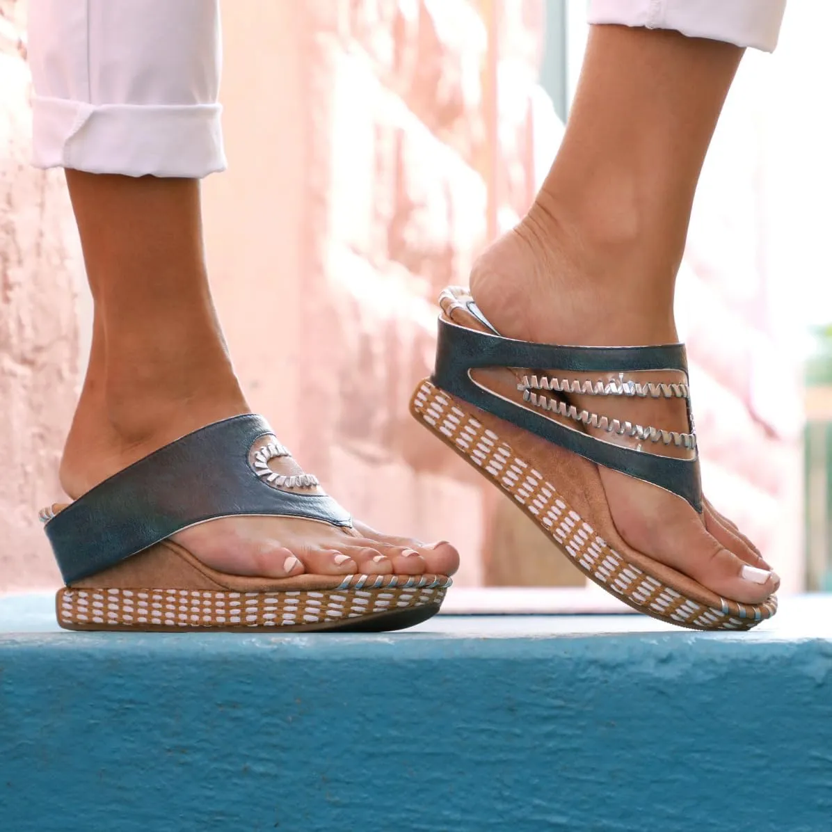 Modzori Valencia Mid Wedge Reversible Sandal