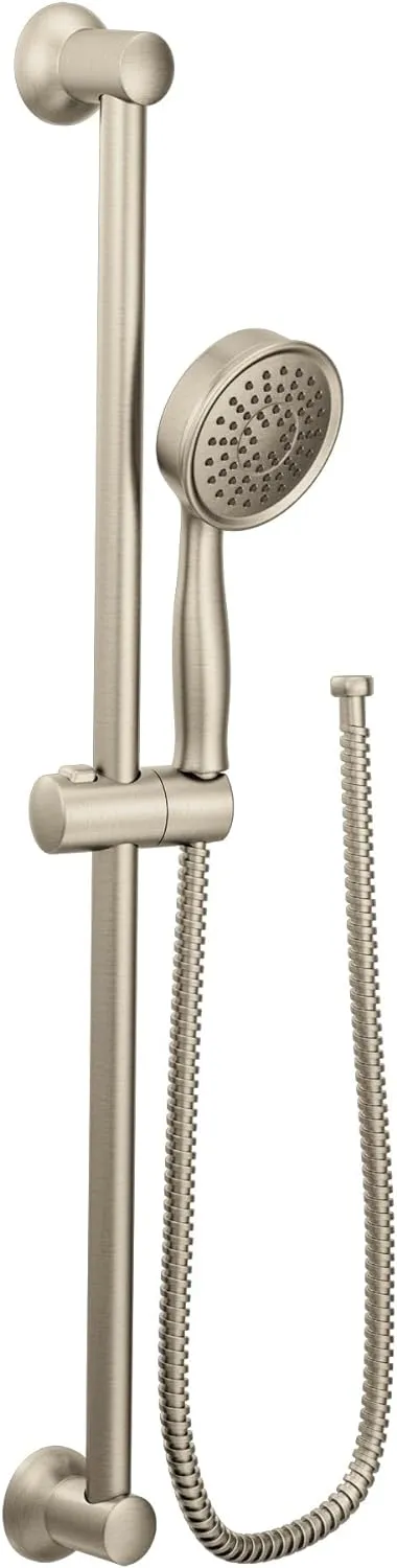 Moen Brushed Nickel High Pressure Handheld Showerhead with 69-Inch-Long Hose Featuring 24-Inch Slide Bar, 3668EPBN