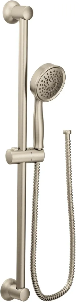Moen Brushed Nickel High Pressure Handheld Showerhead with 69-Inch-Long Hose Featuring 24-Inch Slide Bar, 3668EPBN
