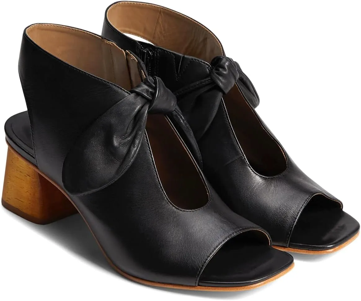 MOOMMO Women Heeled Sandals with Bow Open Toe Low Chunky Block Heel Sandal Booties Cutout 2" Heels Backless Slingback Dress Shoes Peep Toe Back Zipper Suede Sandal Dressy Casual Summer Beach 4-13 M US