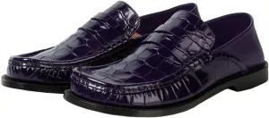 MOOMMO Women Low Chunky Heel Loafers Walking Shoes Crocodile Loafer Flats Round Toe Toe Slip On Penny Loafers Dress Shoes Matte Stone Pattern Office Ladies Casual Comfort 4-11 M US