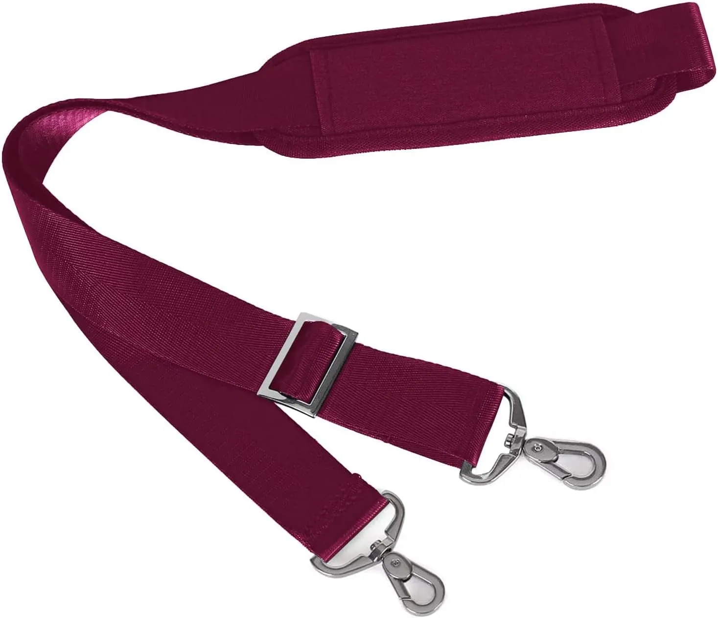 MOSISO 56 inch Shoulder Strap, Adjustable Thick Soft Universal Replacement Non-Slip Fit Padded with Metal Swivel Hooks for Laptop Shoulder Bag/Laptop Messenger Bag/Crossbody Bag, Wine Red