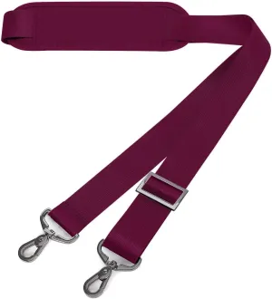 MOSISO 56 inch Shoulder Strap, Adjustable Thick Soft Universal Replacement Non-Slip Fit Padded with Metal Swivel Hooks for Laptop Shoulder Bag/Laptop Messenger Bag/Crossbody Bag, Wine Red