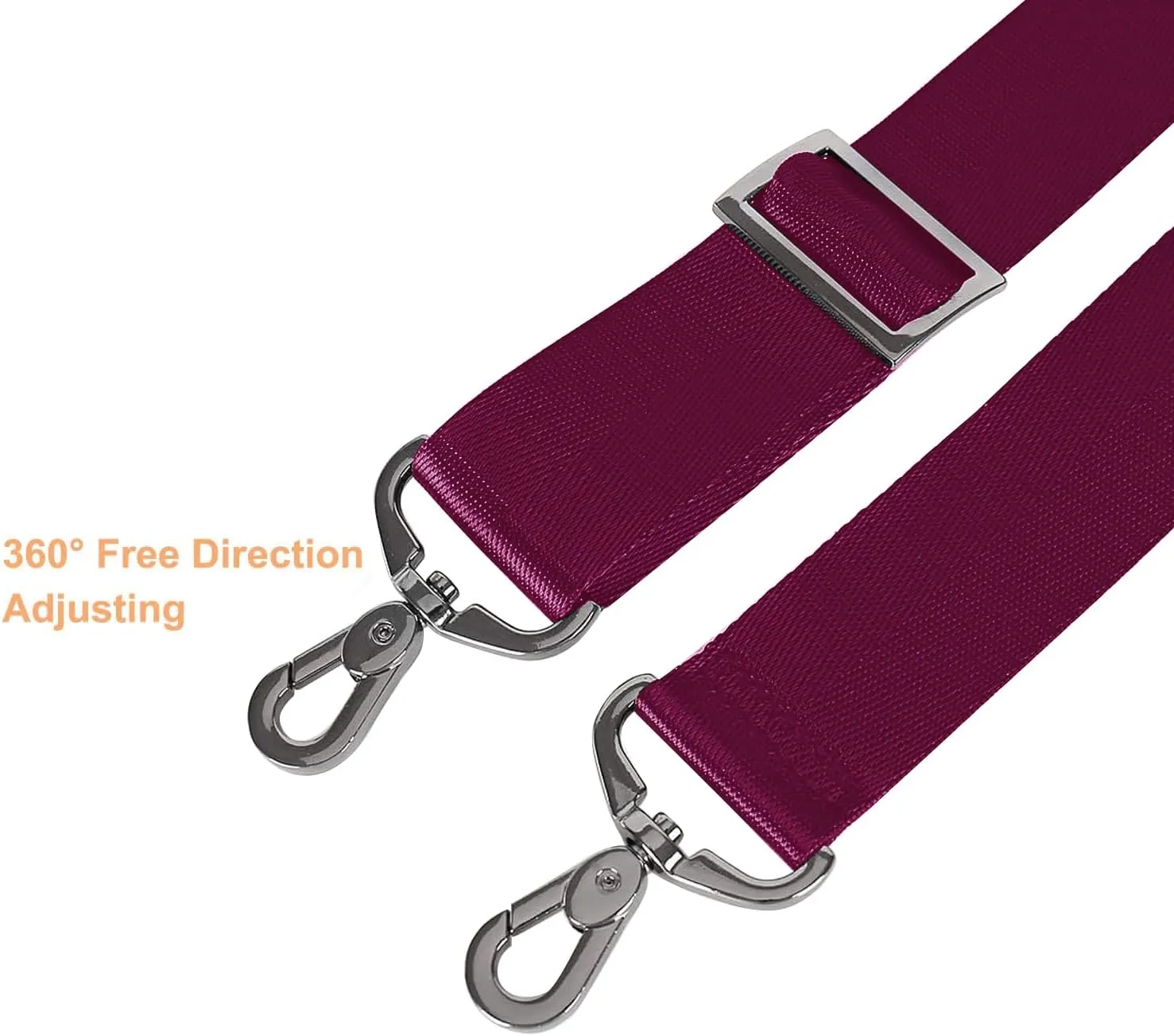 MOSISO 56 inch Shoulder Strap, Adjustable Thick Soft Universal Replacement Non-Slip Fit Padded with Metal Swivel Hooks for Laptop Shoulder Bag/Laptop Messenger Bag/Crossbody Bag, Wine Red