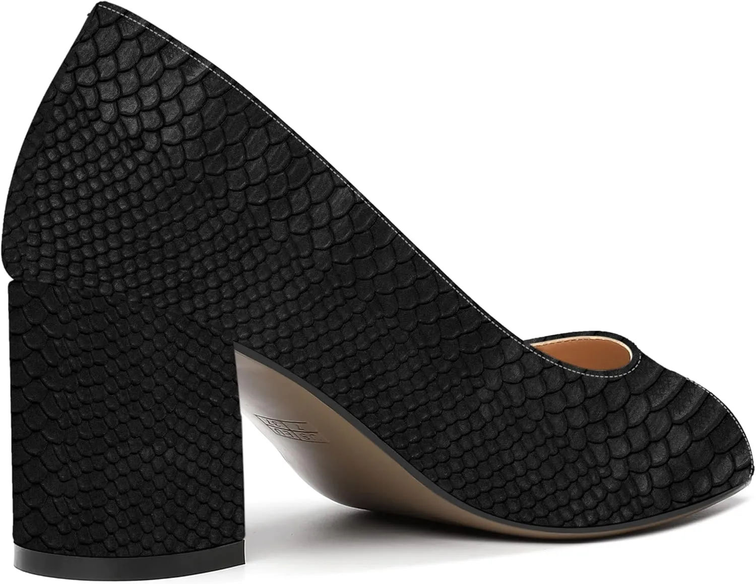MOVINSTEPS Womens Slip On Dating Peep Toe Dress Patent Block Mid Heel Pumps Shoes 2.5 Inch