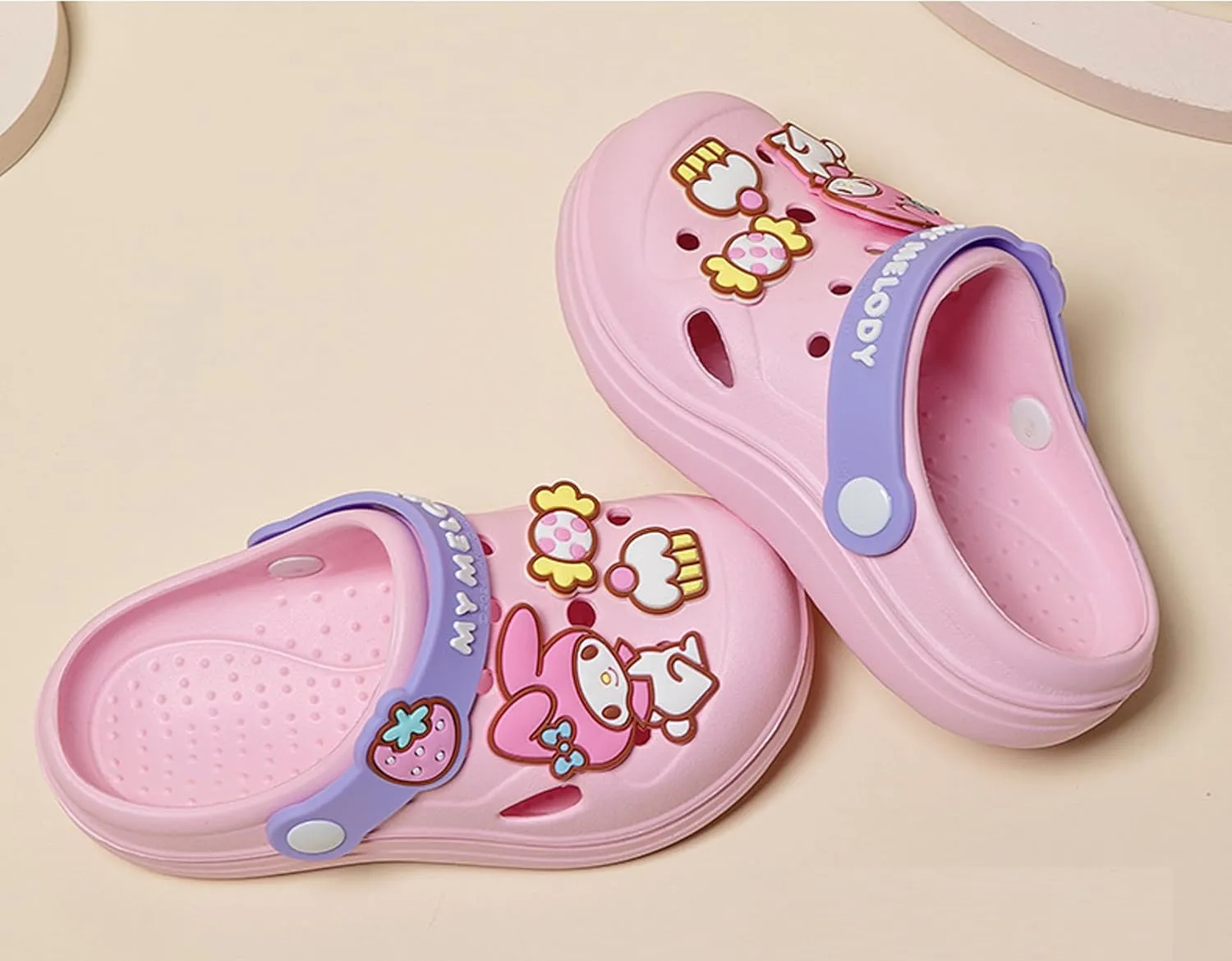 My Melody Cake Sweet Clogs Slip on Water Shoes Casual Summer for Girls Kids Children