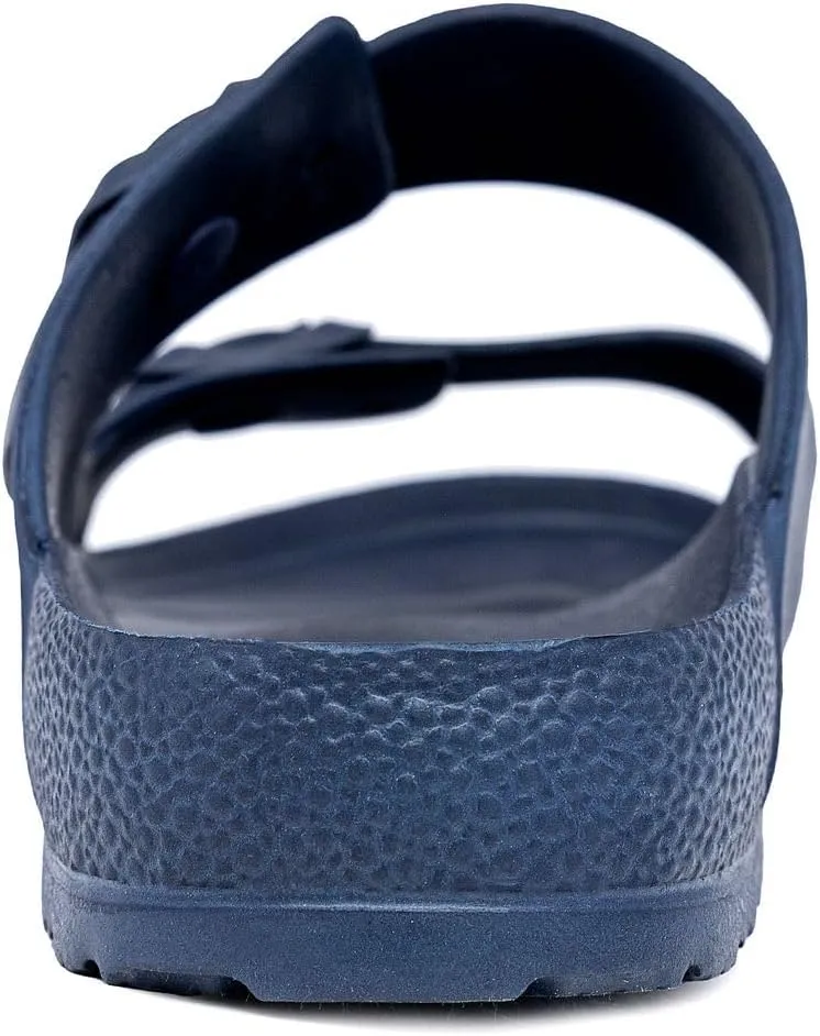 Nautica Men's EVA Double Buckle Slide Sandals - Adjustable Waterproof Slip-On Comfort Shoes for Casual Wear, Beach, and Poolside