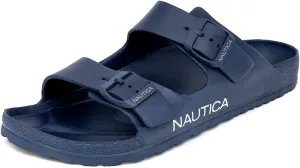 Nautica Men's EVA Double Buckle Slide Sandals - Adjustable Waterproof Slip-On Comfort Shoes for Casual Wear, Beach, and Poolside
