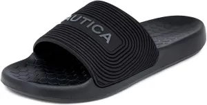Nautica Men's Slide Sandals – Comfortable Slip-On Pool & Beach Shoes with Cushioned Footbed for Casual Wear