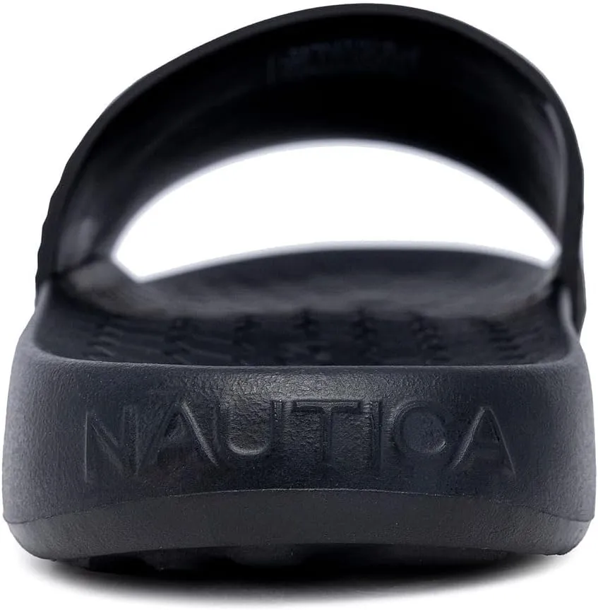 Nautica Men's Slide Sandals – Comfortable Slip-On Pool & Beach Shoes with Cushioned Footbed for Casual Wear