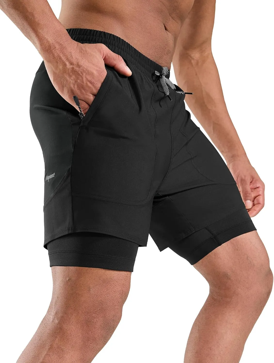 Nepest Mens Mountain Bike Shorts 3D Padded MTB Shorts Bicycle Biking Biker Baggy Cycling Shorts with Zipper Pockets