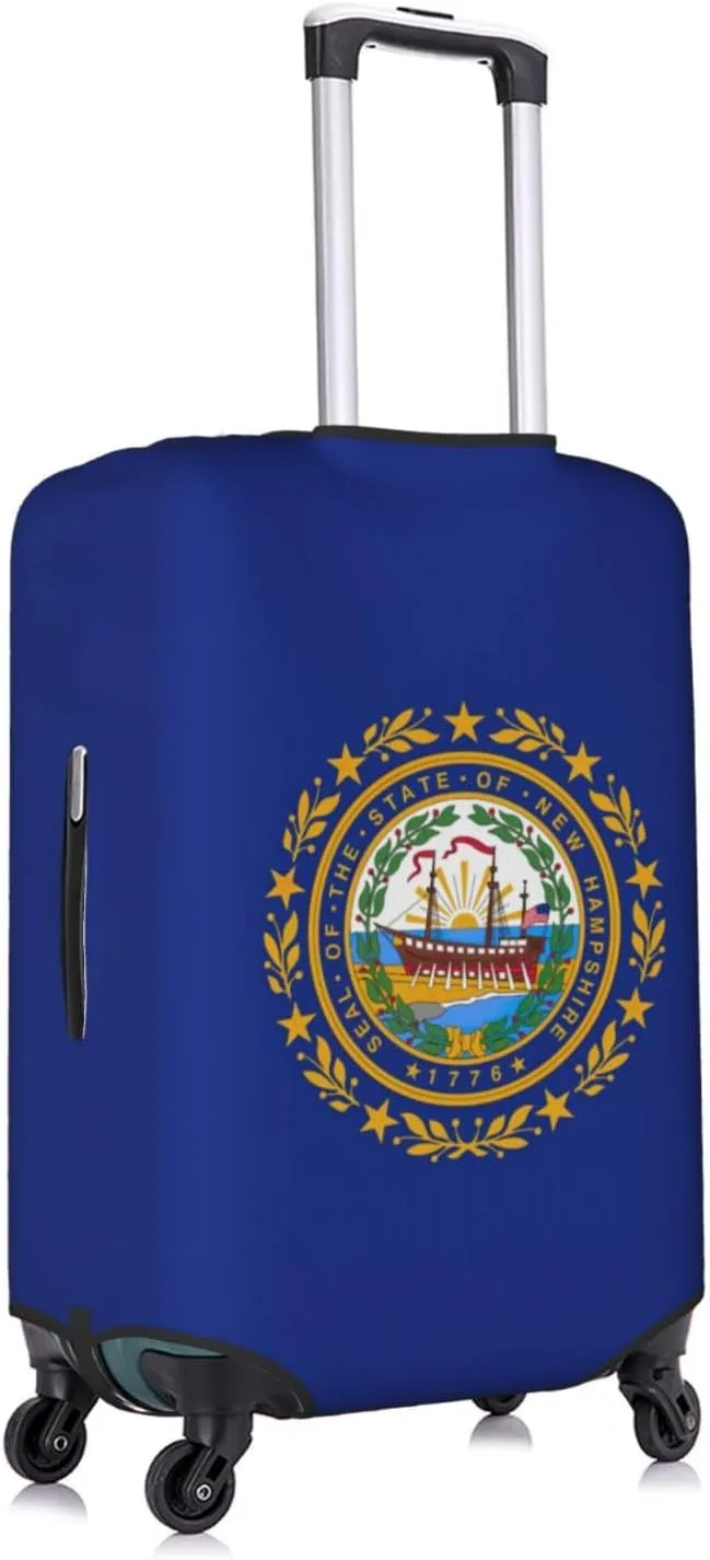 New Hampshire State Flag Print Luggage Cover For Suitcases, Elastic Travel Bag For Luggage, Stylish Design