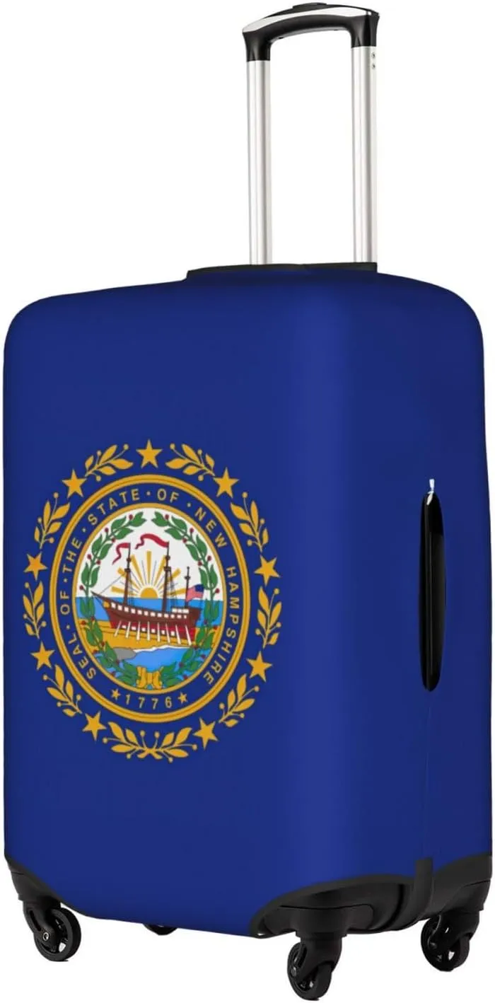 New Hampshire State Flag Print Luggage Cover For Suitcases, Elastic Travel Bag For Luggage, Stylish Design
