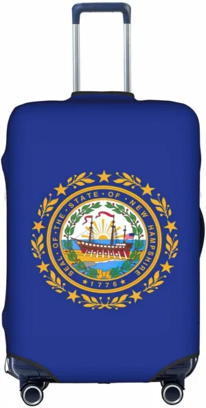 New Hampshire State Flag Print Luggage Cover For Suitcases, Elastic Travel Bag For Luggage, Stylish Design
