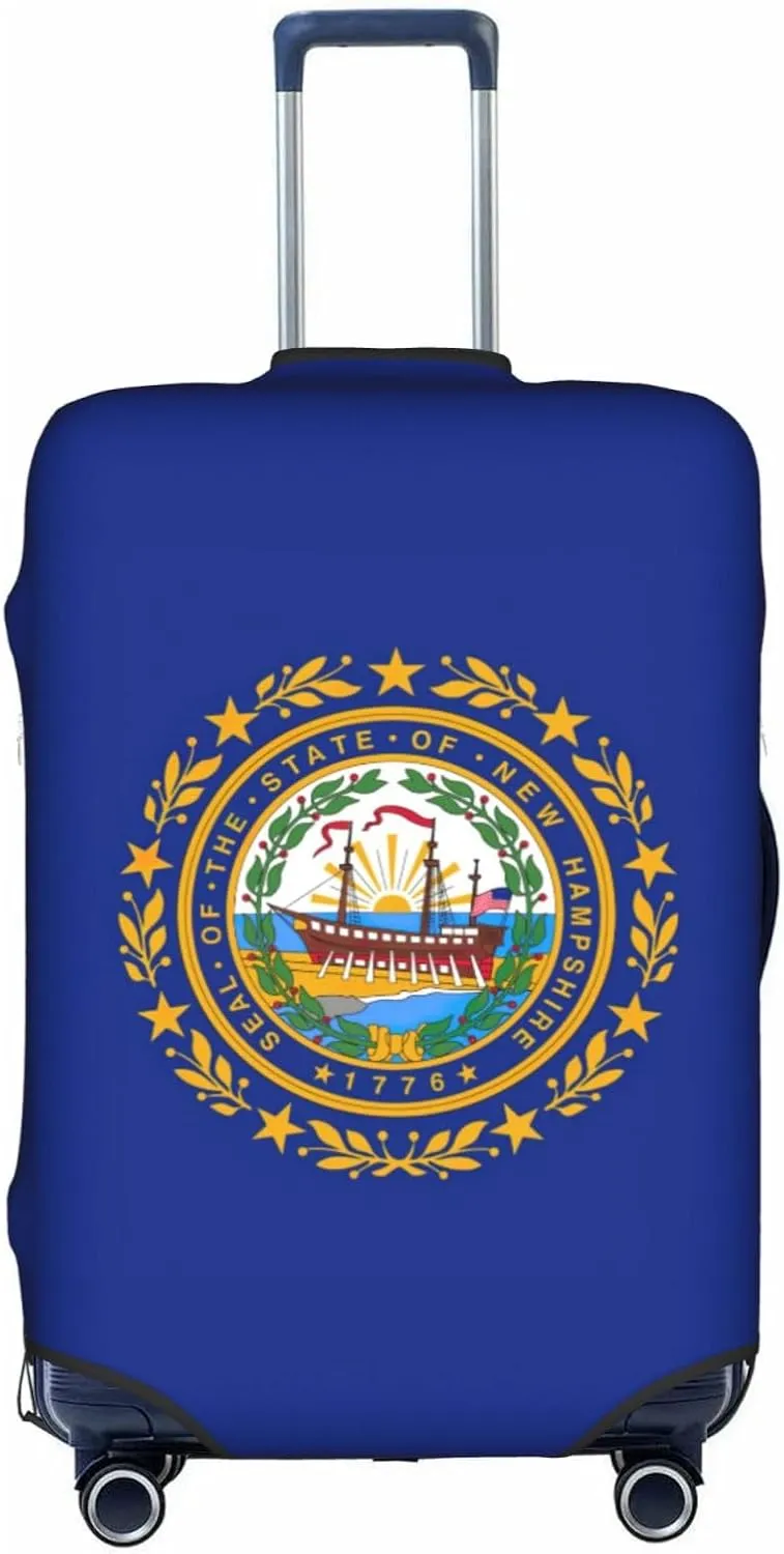 New Hampshire State Flag Print Luggage Cover For Suitcases, Elastic Travel Bag For Luggage, Stylish Design