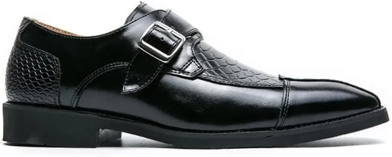 New Oxford Dress Shoes for Men Slip On Monk Strap Crocodile Print Faux Leather Rubber Sole Anti-Slip Non Slip Outdoor