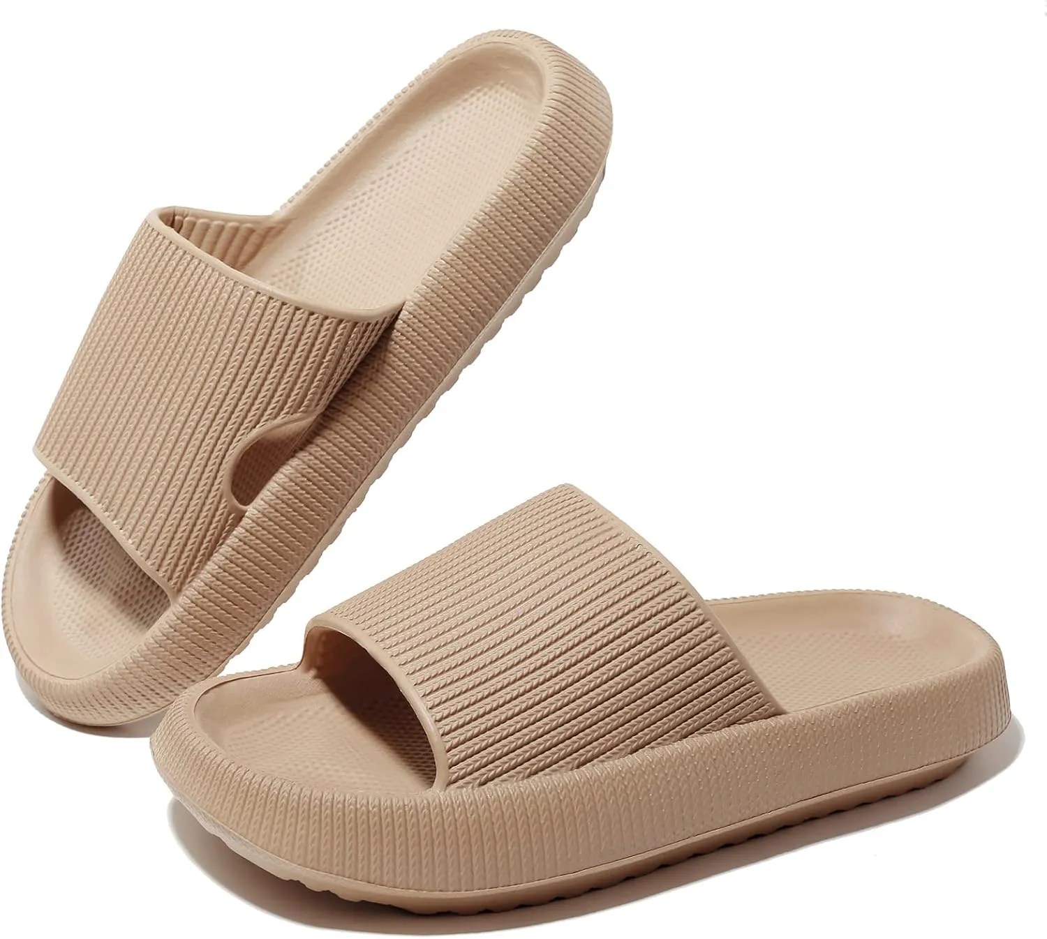 NewDenBer Cloud Slides Slippers for Women and Men Soft Cushioned Thick Sole Shower Bathroom Indoor Outdoor House Slide Sandals