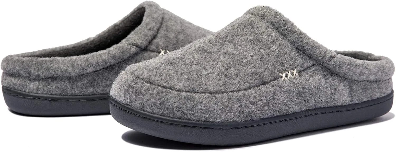 NewDenBer Men's Cozy Memory Foam Slippers Soft Slip on Indoor Outdoor Clog House Shoes