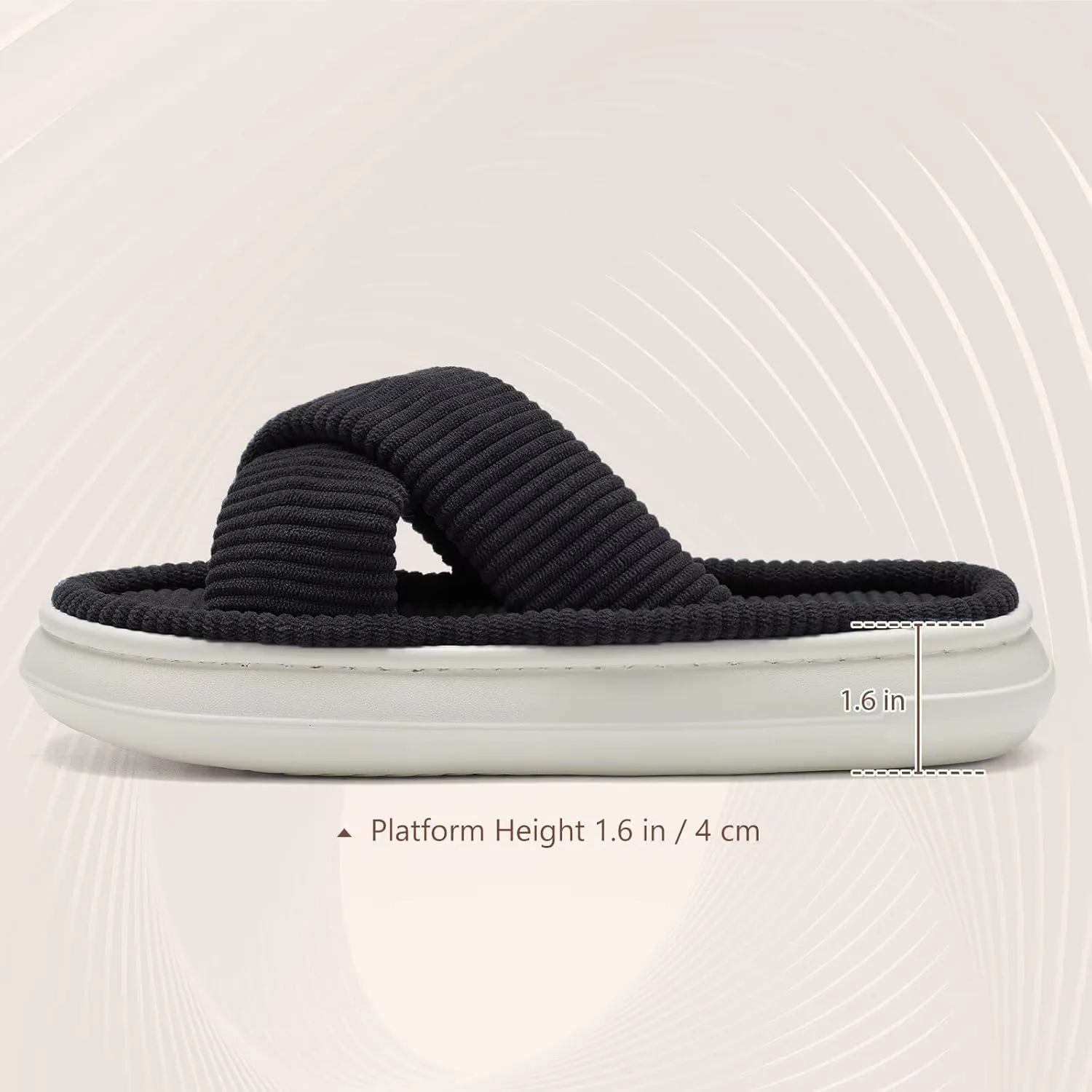 NineCiFun Platform Slippers for Women Indoor and Outdoor Women's Summer Slippers Open Toe Slide House Bedroom Shoes